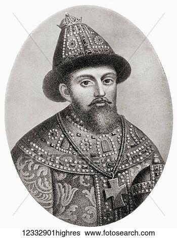 Stock Photograph - Michael I of Russia, 1596 1645. The first Russian Tsar of the house of Romanov. From Hutchinson's History of the Nations, published 1915.. Fotosearch