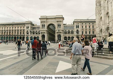 Stock Photograph - Milan Cathedral, also known as Metropolitan Cathedral-Basilica of the Nativity of Saint Mary; Milan, Italy. Fotosearch