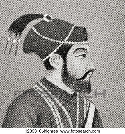 Stock Photograph - Mirza Shahabuddin Baig Muhammad Khan Shah Jahan, 1592 1666. Fifth Mughal emperor, 1628 to 1658. From Hutchinson's History of the Nations, published 1915.. Fotosearch