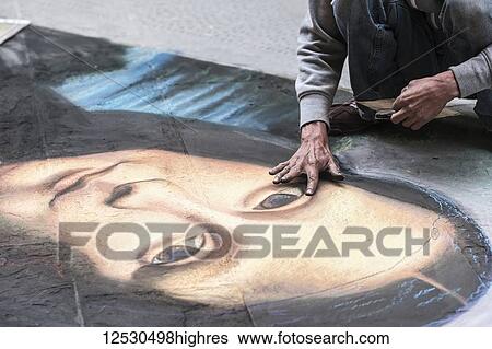 Mona Lisa by a pavement artist; Florence, Tuscany, Italy View Large Photo Image Stock Photograph - Mona Lisa by a pavement artist; Florence, Tuscany, Italy. Fotosearch