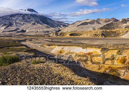 Mt. Griggs rises over the ash- and pumice-covered Valley of Ten Thousand Smokes in Katmai National Park. The ash-covered Knife Creek Glaciers can be seen coming out of the valley at right; Alaska, United States of America View Large Photo Image Stock Photograph - Mt. Griggs rises over the ash- and pumice-covered Valley of Ten Thousand Smokes in Katmai National Park. The ash-covered Knife Creek Glaciers can be seen coming out of the valley at right; Alaska, United States of America. Fotosearch
