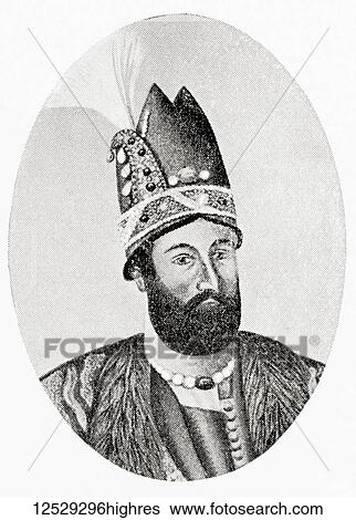Stock Photograph - Nader Shah Afshar, aka Nader Qoli Beyg or Tahm? sp Qoli Khan, 1688- 1747. Shah of Iran (Persia). From Hutchinson's History of the Nations, published 1915. Fotosearch