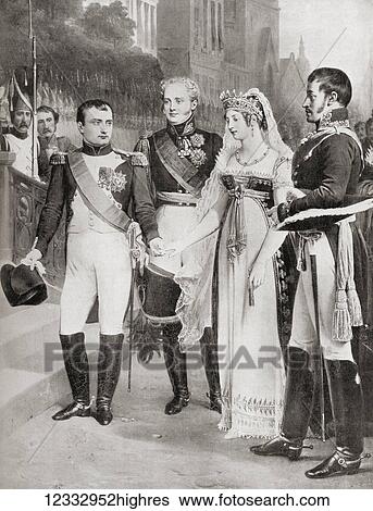 Napoleon receiving the Queen of Prussia at Tilsit, 1807. Napoleon Bonaparte, 1769 1821. French military and political leader and Emperor of the French from 1804 to 1815 as Napoleon I. Duchess Louise of Mecklenburg-Strelitz, 1776 1810. Queen consort... View Large Photo Image Stock Photograph - Napoleon receiving the Queen of Prussia at Tilsit, 1807. Napoleon Bonaparte, 1769 1821. French military and political leader and Emperor of the French from 1804 to 1815 as Napoleon I. Duchess Louise of Mecklenburg-Strelitz, 1776 1810. Queen consort.... Fotosearch