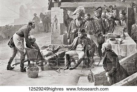 Stock Photograph - Napoleon visiting the wounded after The Battle of Ulm, 1805. Napolon Bonaparte, 1769 1821. French statesman and military leader. From Hutchinson's History of the Nations, published 1915. Fotosearch