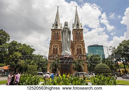 Nha Tho Duc Ba (Saigon Notre-Dame Basilica); Ho Chi Minh City, Vietnam View Large Photo Image Stock Photograph - Nha Tho Duc Ba (Saigon Notre-Dame Basilica); Ho Chi Minh City, Vietnam. Fotosearch