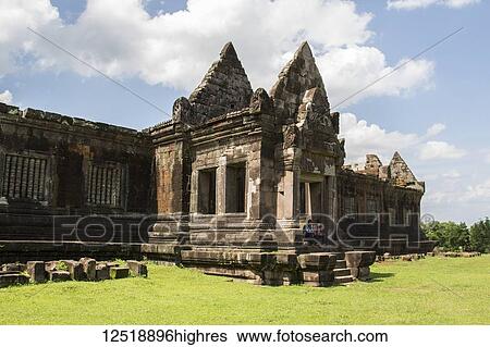 Stock Photograph - North Quadrangle, Vat Phou Temple Complex; Champasak, Laos. Fotosearch