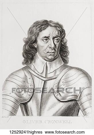 Stock Photograph - Oliver Cromwell, 1599-1658. English military leader, politician and head of state. Engraving by G. Scott, after Sir Peter Lely. From Woodburn's Gallery of Rare Portraits, published 1816.. Fotosearch