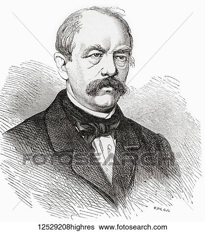 Stock Photograph - Otto Eduard Leopold, Prince of Bismarck, Duke of Lauenburg, 1815 1898, aka Otto von Bismarck. Conservative Prussian statesman and Chancellor of the German Empire. From Ward and Lock's Illustrated History of the World, published c. 1882.. Fotosearch