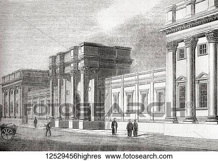 Stock Photograph - Oxford University Press, Walton Street, Oxford, England, seen here in the 19th century. From Old England: A Pictorial Museum, published 1847.. Fotosearch
