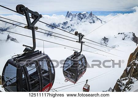 Panoramic Mont Blanc gondola at Aiguille du midi, Aiguille de Rochefort peaks in the background; Chamonix-Mont-Blanc, Haute-Savoie, France View Large Photo Image Stock Photograph - Panoramic Mont Blanc gondola at Aiguille du midi, Aiguille de Rochefort peaks in the background; Chamonix-Mont-Blanc, Haute-Savoie, France. Fotosearch