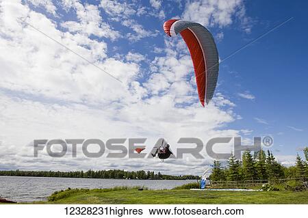 Paragliding Instruction Class, Alaska, USA View Large Photo Image Stock Photograph - Paragliding Instruction Class, Alaska, USA. Fotosearch