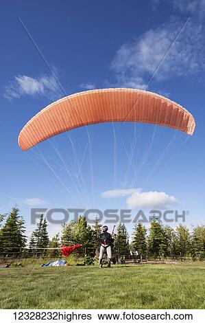 Stock Photograph - Paragliding Instruction Class, Alaska, USA. Fotosearch