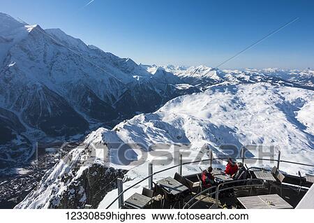 Stock Photograph - Patio On A Balcony At The Brevent-Flegere Ski Area; Chamonix, France. Fotosearch