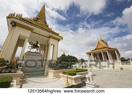 Pavilion of the equestrian statue of King Norodom at the Royal Palace; Phnom Penh, Cambodia View Large Photo Image Stock Photograph - Pavilion of the equestrian statue of King Norodom at the Royal Palace; Phnom Penh, Cambodia. Fotosearch