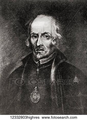 Stock Photograph - Pedro Caldern de la Barca y Barreda Gonzlez de Henao Ruiz de Blasco y Riao aka Pedro Caldern de la Barca, 1600 1681. Spanish dramatist, poet and writer of the Golden Age. From Hutchinson's History of the Nations, published 1915.. Fotosearch