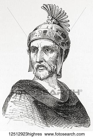 Stock Photograph - Philopoemen, 253 183 BC. Greek military general and statesman. From Ward and Lock's Illustrated History of the World, published c. 1882.. Fotosearch