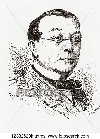 Stock Photograph - Pierre-Louis-Philippe Dietsch, 1808 1865. French composer and conductor. From Album-Evenement, Prime du Journal L'Evenement, published 1865.. Fotosearch