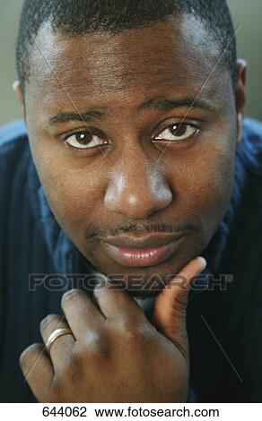 Stock Image - Portrait of a man's face. Fotosearch