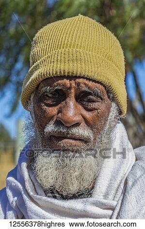 Stock Photograph - Portrait of a senior Ethiopian man; Axum, Tigray Region, Ethiopia. Fotosearch