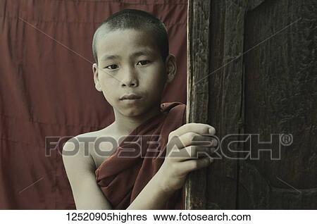 Portrait of a young monk; Mandalay, Myanmar View Large Photo Image Stock Photograph - Portrait of a young monk; Mandalay, Myanmar. Fotosearch