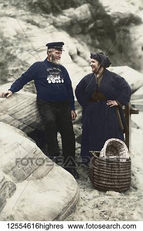 Postcard circa 1900, Victorian/Edwardian Social History. Lifeboat Coxwain Robert Scraper Smith with his daughter on Cullercoats beach. The Medals on his chest are: British Empire Medal for Gallantry, RNLI and Tynemouth Trust medals for services with... View Large Photo Image Stock Photograph - Postcard circa 1900, Victorian/Edwardian Social History. Lifeboat Coxwain Robert Scraper Smith with his daughter on Cullercoats beach. The Medals on his chest are: British Empire Medal for Gallantry, RNLI and Tynemouth Trust medals for services with.... Fotosearch