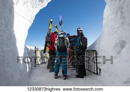 Preparing To Descend Into The Vallee Blanche, Off-Piste Skiing; Chamonix, France View Large Photo Image Stock Photograph - Preparing To Descend Into The Vallee Blanche, Off-Piste Skiing; Chamonix, France. Fotosearch