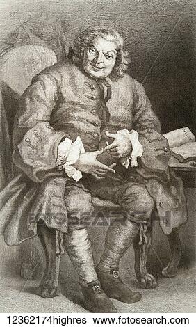 Stock Photograph - Prince Charles Edward book by Andrew Lang. Printed in 1900 only 1, 500 copies printed. This image is from copy number 220. The plates were engraved by Manzi Joyant & Co at Asnieres-sur-Seine, near Paris. Lord Lovat counting the clans. Simon Fraser,.... Fotosearch