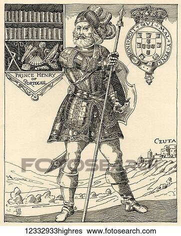 Stock Photograph - Prince Henry of Portugal. Infante D. Henrique of Portugal, Duke of Viseu, 1394-1460, commonly known as Prince Henry the Navigator. Son of King Joo of Portugal. Chiefly responsible for Portugal's Age of discoveries.. Fotosearch