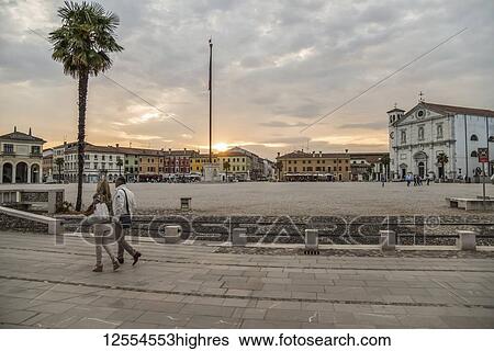 Renaissance architecture and city life in a town square; Palmanova, Italy View Large Photo Image Stock Photograph - Renaissance architecture and city life in a town square; Palmanova, Italy. Fotosearch
