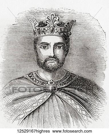 Stock Photograph - Richard I, aka Richard the Lionheart and Richard Cur de Lion, 1157 1199. King of England. From Old England: A Pictorial Museum, published 1847.. Fotosearch