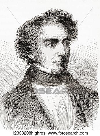 Stock Photograph - Robert Stephenson, 1803 1859. Early railway and civil engineer. From Les Merveilles de la Science, published 1870.. Fotosearch