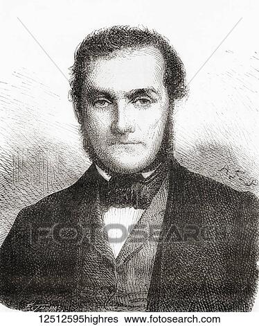 Stock Photograph - Robert Wilhelm Eberhard Bunsen, 1811 - 1899. German chemist. From Les Merveilles de la Science, published 1870.. Fotosearch