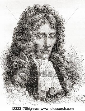 Stock Photograph - Robert William Boyle, 1627 1691. Anglo-Irish natural philosopher, chemist, physicist and inventor. From Les Merveilles de la Science, published 1870.. Fotosearch