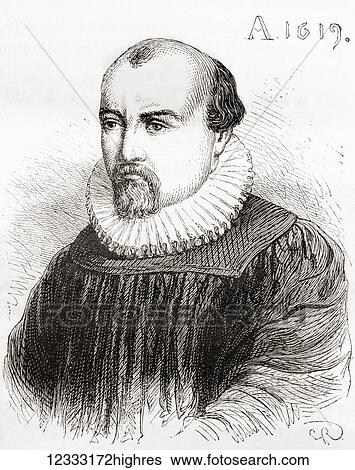 Stock Photograph - Salomon de Caus, 1576 1626. French Huguenot engineer. From Les Merveilles de la Science, published 1870.. Fotosearch