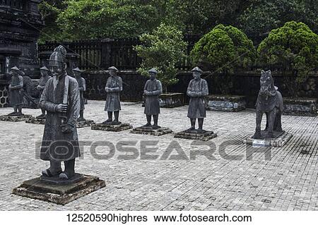 Stock Photograph - Salutation Courtyard at Khai Dinh's Tomb, Complex of Hue Monuments; Hue, Thua Thien-Hue, Vietnam. Fotosearch