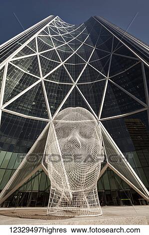 Sculpture And Bow Building; Calgary, Alberta, Canada View Large Photo Image Stock Photograph - Sculpture And Bow Building; Calgary, Alberta, Canada. Fotosearch