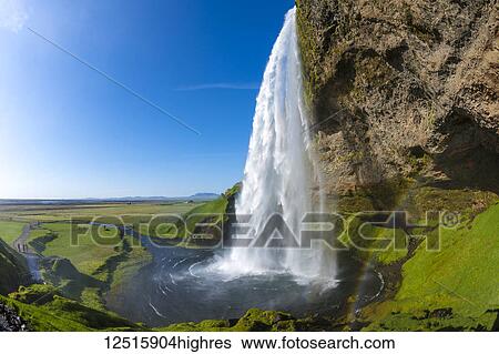 Seljalandsfoss waterfall; Iceland View Large Photo Image Stock Photograph - Seljalandsfoss waterfall; Iceland. Fotosearch