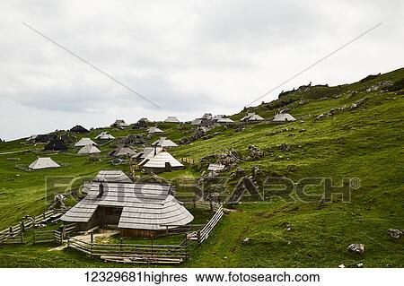 Shepherd Huts In The Kamniksavinja Alps; Slovenia View Large Photo Image Stock Photograph - Shepherd Huts In The Kamniksavinja Alps; Slovenia. Fotosearch
