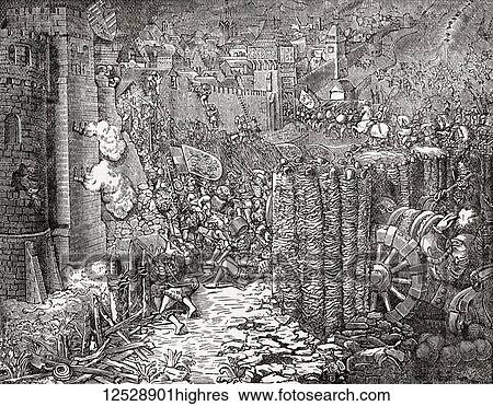 Siege of a town in the 15th century. From Ward and Lock's Illustrated History of the World, published c. 1882. View Large Photo Image Stock Photograph - Siege of a town in the 15th century. From Ward and Lock's Illustrated History of the World, published c. 1882.. Fotosearch