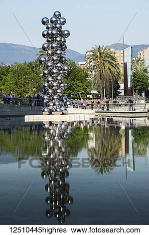 Stock Photograph - Silver Balls sculpture, Guggenheim Museum; Bilbao, Pais Vasco, Spain. Fotosearch