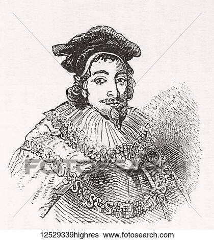 Stock Photograph - Sir Edward Coke, 1552 1634. English barrister, judge and politician. From Old England: A Pictorial Museum, published 1847.. Fotosearch