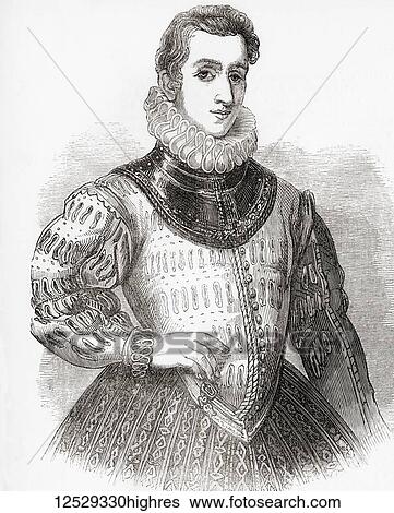 Stock Photograph - Sir Philip Sidney, 1554 1586. English poet, courtier, scholar and soldier. From Old England: A Pictorial Museum, published 1847.. Fotosearch