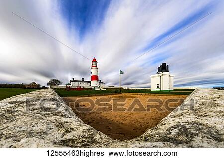 Stock Photograph - Souter Lighthouse, Marsden; South Shields, Tyne and Wear, England. Fotosearch