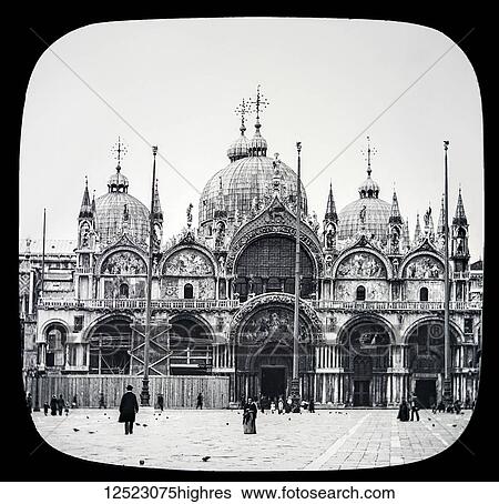 St. Mark's Cathedral, Venice circa 1900 on a magic lantern slide, photographs created in 1888 by Joseph John William. First built in the ninth century, but burned in the century following. It was again rebuilt during parts of the tenth and eleventh... View Large Photo Image Stock Photograph - St. Mark's Cathedral, Venice circa 1900 on a magic lantern slide, photographs created in 1888 by Joseph John William. First built in the ninth century, but burned in the century following. It was again rebuilt during parts of the tenth and eleventh.... Fotosearch