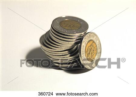 Picture - Stack of toonies. Fotosearch