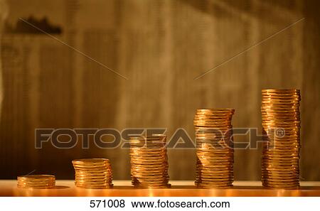 Stock Photo - Stacked loonies. Fotosearch
