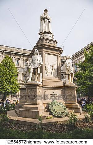 Statue of Leonardo da Vinci; Milan, Italy View Large Photo Image Stock Photograph - Statue of Leonardo da Vinci; Milan, Italy. Fotosearch