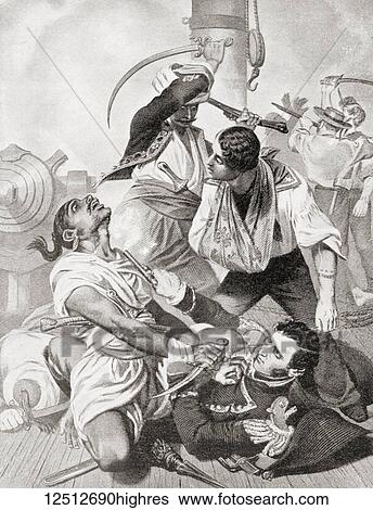 Stephen Decatur in hand-to-hand combat with the enemy aboard a Tripolitan gunboat during The First Barbary War. Stephen Decatur, Jr., 1779 1820. United States naval officer and commodore. From Hutchinson's History of the Nations, published 1915. View Large Photo Image Stock Photograph - Stephen Decatur in hand-to-hand combat with the enemy aboard a Tripolitan gunboat during The First Barbary War. Stephen Decatur, Jr., 1779 1820. United States naval officer and commodore. From Hutchinson's History of the Nations, published 1915.. Fotosearch