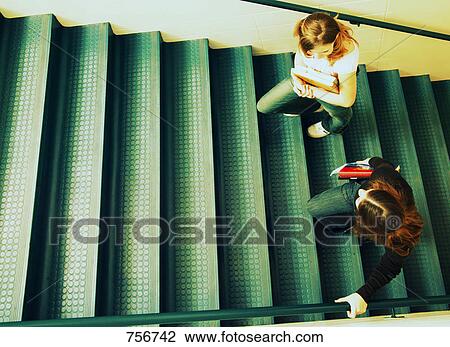 Stock Image - Students going to class. Fotosearch