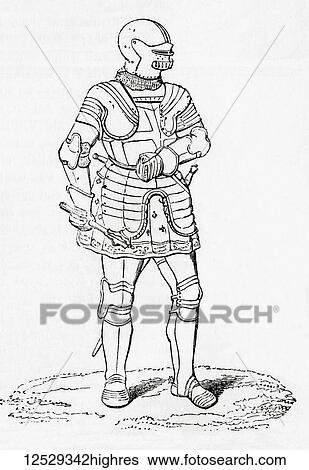 Suit of Black Armour of a knight of St. George Templar in the time of Henry VII. From Old England: A Pictorial Museum, published 1847. View Large Photo Image Stock Photograph - Suit of Black Armour of a knight of St. George Templar in the time of Henry VII. From Old England: A Pictorial Museum, published 1847.. Fotosearch